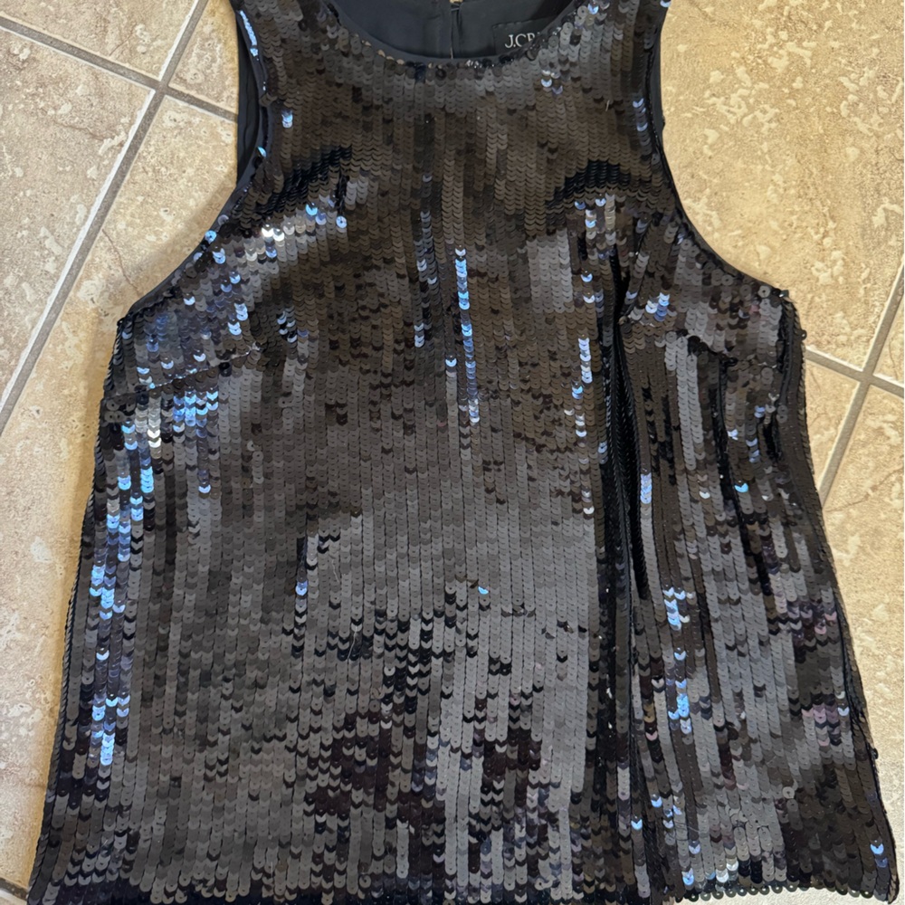 J. Crew Collection Black Sequin Top